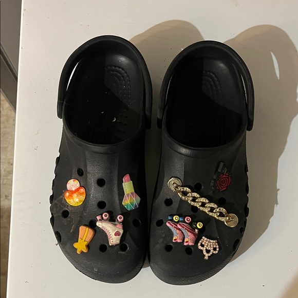 CROCS with Fun Charm Clogs - Black and White - Picture 3 of 4